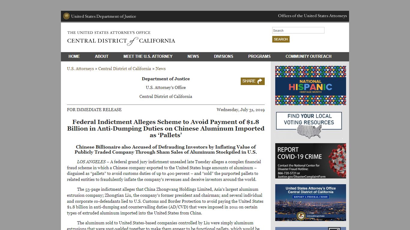 Federal Indictment Alleges Scheme to Avoid Payment of $1.8 Billion in ...